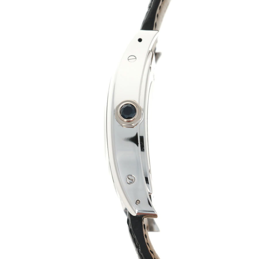 Cartier White Gold Tortue Monopoussoir Chronograph Watch Ref. 2762