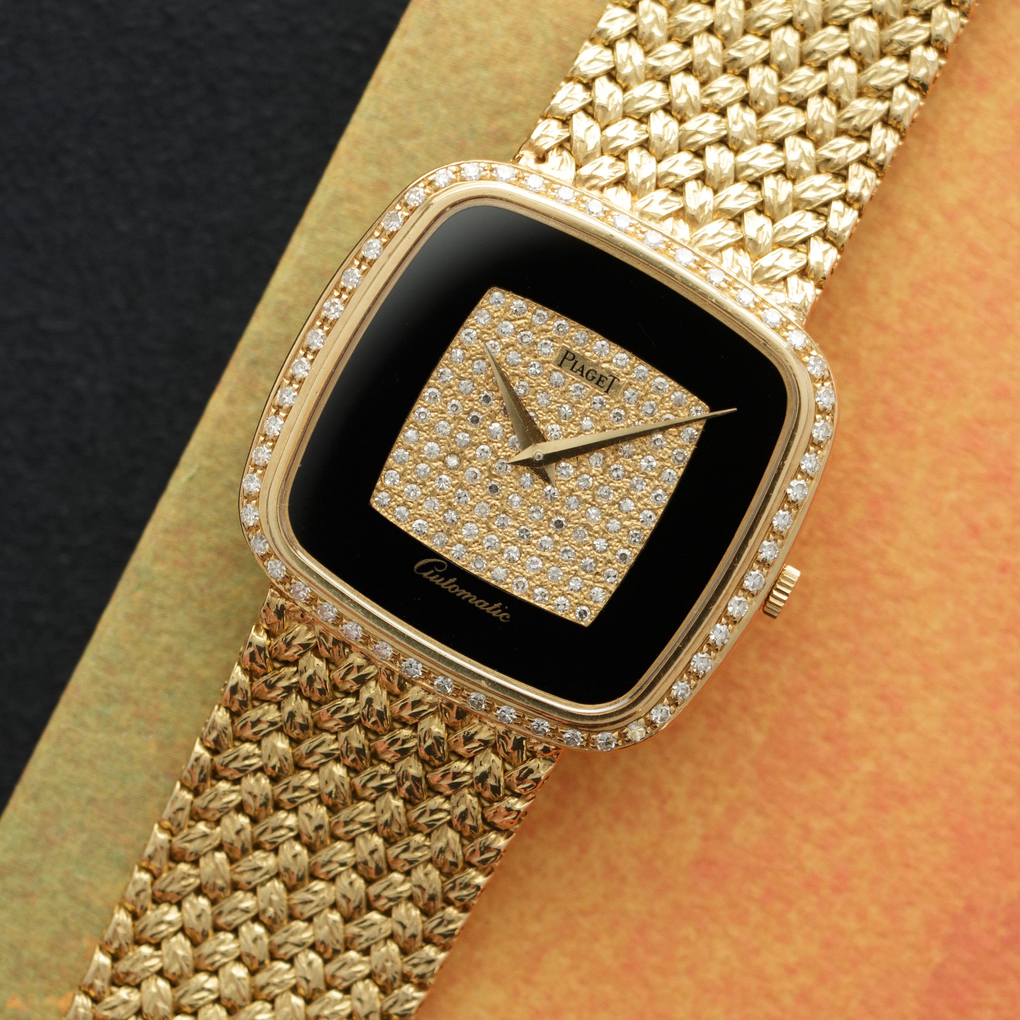 Piaget - Piaget Yellow Gold Onyx Diamond Watch, 1970s - The Keystone Watches