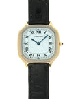 Cartier - Cartier Yellow & White Gold Cushion Trianon Strap Watch - The Keystone Watches