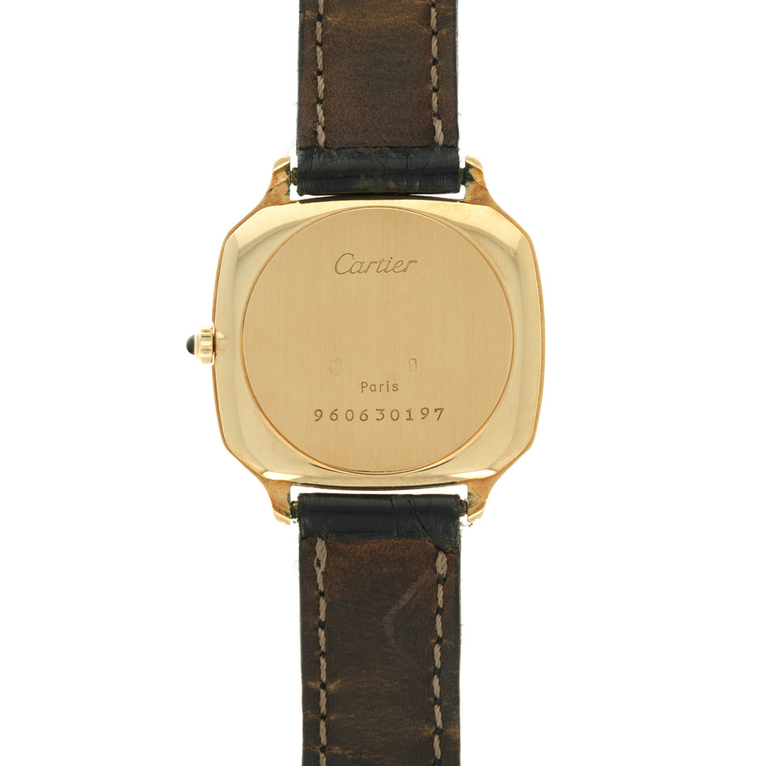Cartier Yellow & White Gold Cushion Trianon Strap Watch