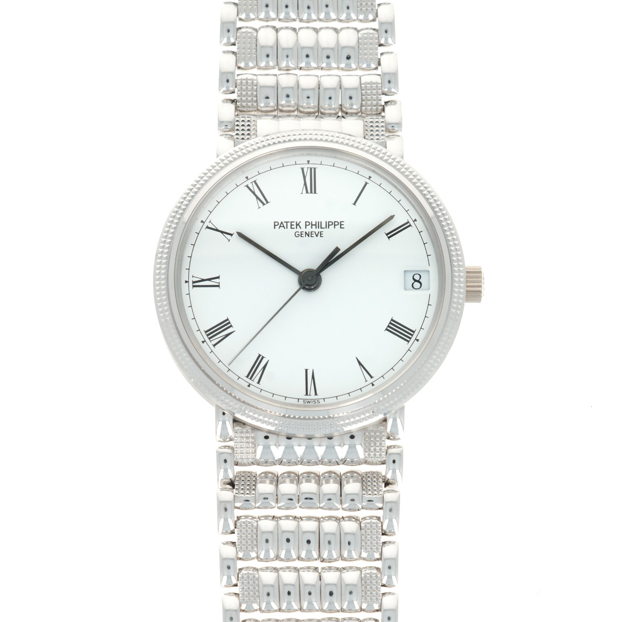 Patek Philippe - Patek Philippe White Gold Calatrava Watch Ref. 3802 with Unusual Bracelet - The Keystone Watches