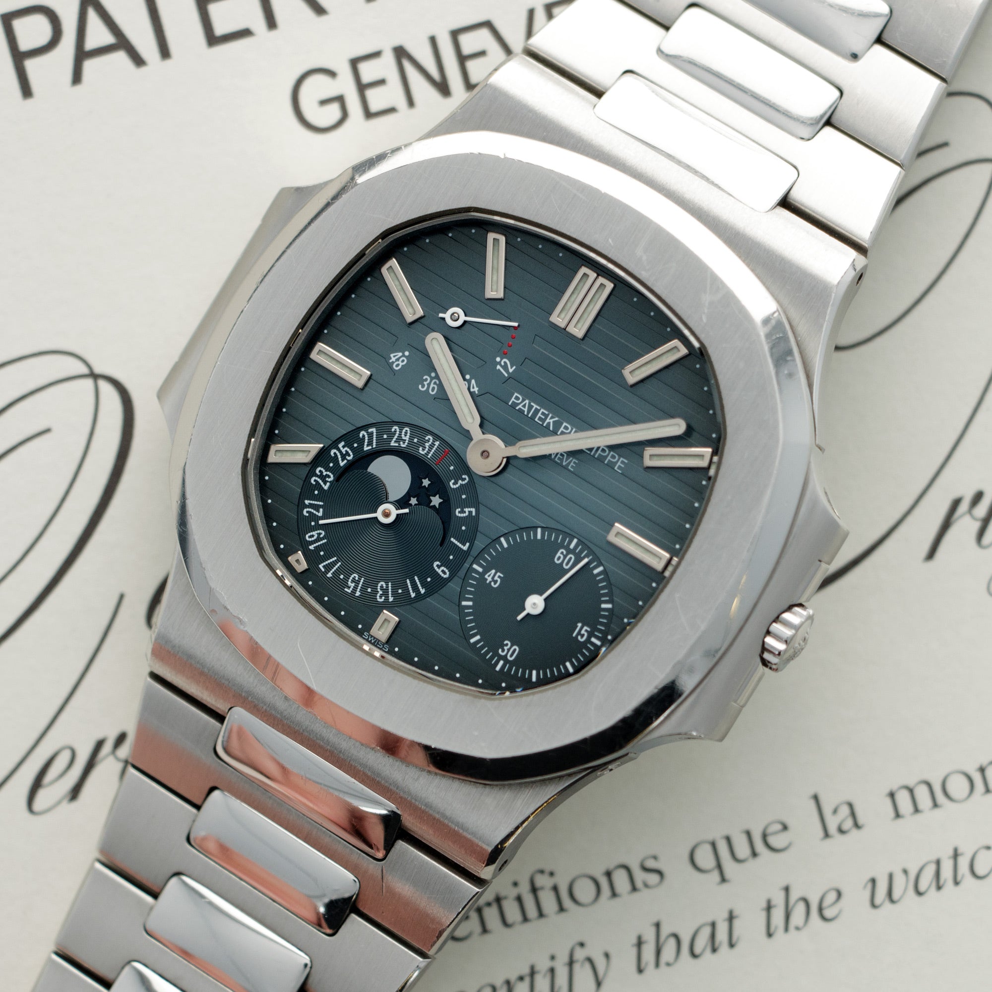 Patek Philippe - Patek Philippe Nautilus Moonphase Watch Ref. 3712 with Original Box and Papers - The Keystone Watches