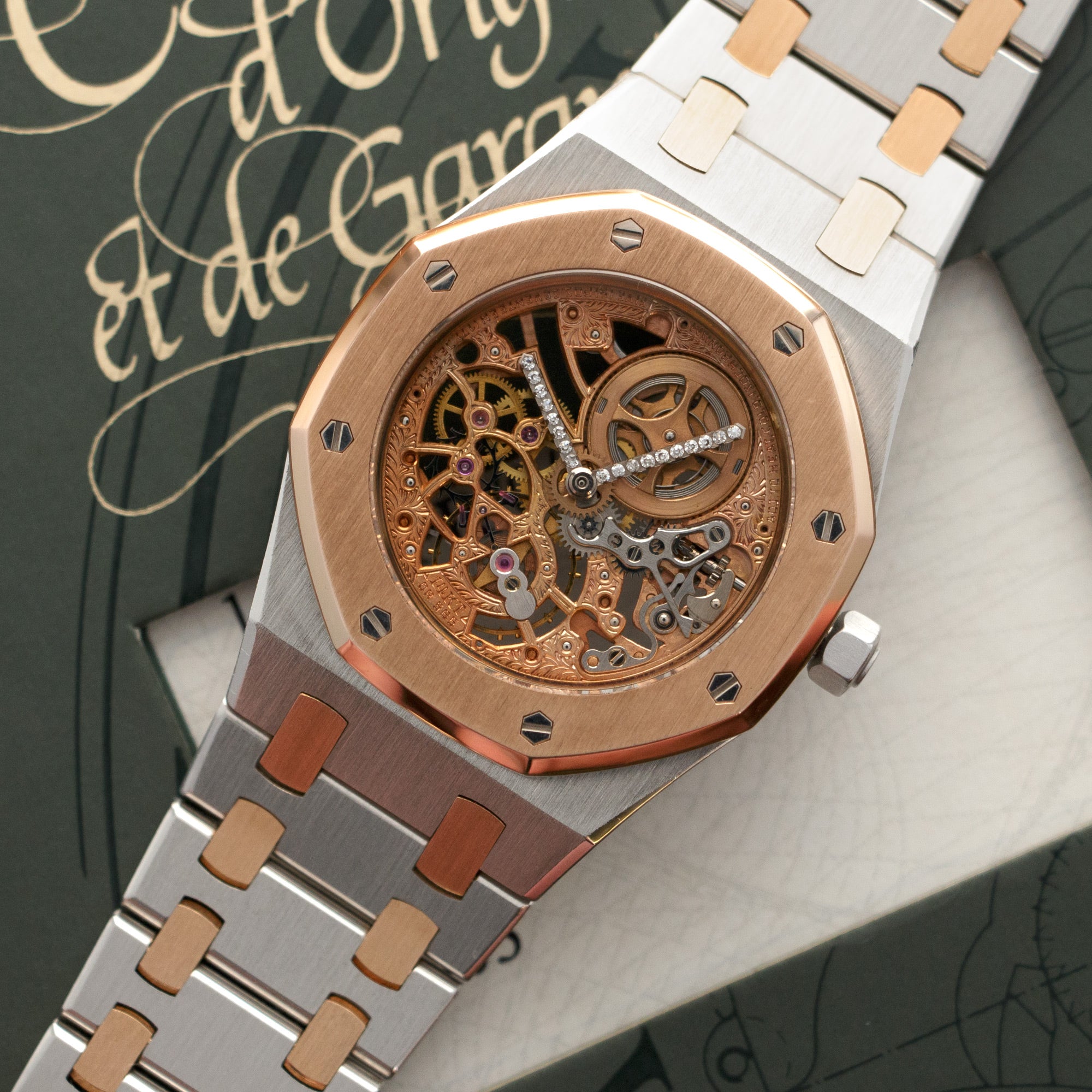 Audemars Piguet Platinum &amp; Rose Gold Royal Oak Skeleton Watch