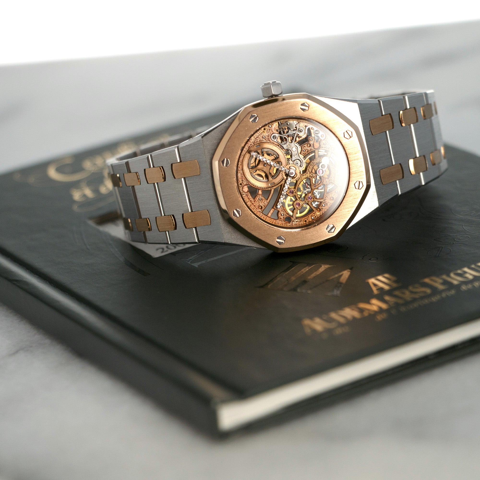 Audemars Piguet - Audemars Piguet Platinum &amp; Rose Gold Royal Oak Skeleton Watch - The Keystone Watches