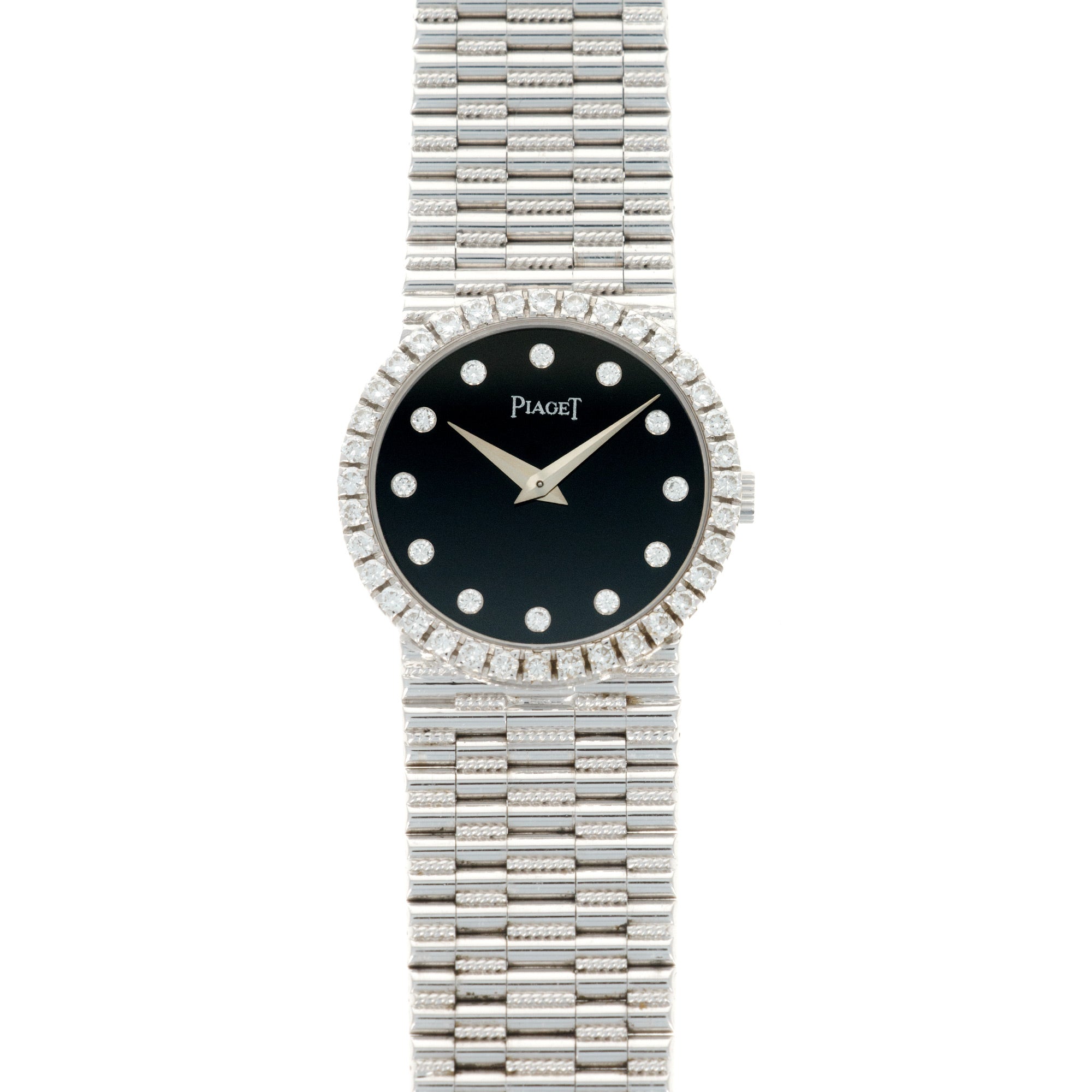 Piaget White gold Onyx &amp; Diamond Watch, 1970s