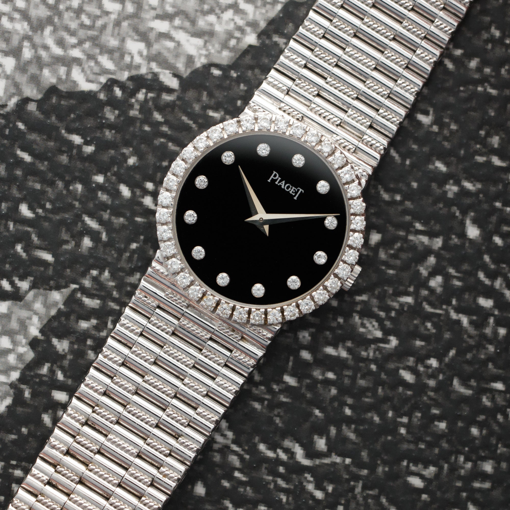 Piaget - Piaget White gold Onyx & Diamond Watch, 1970s - The Keystone Watches