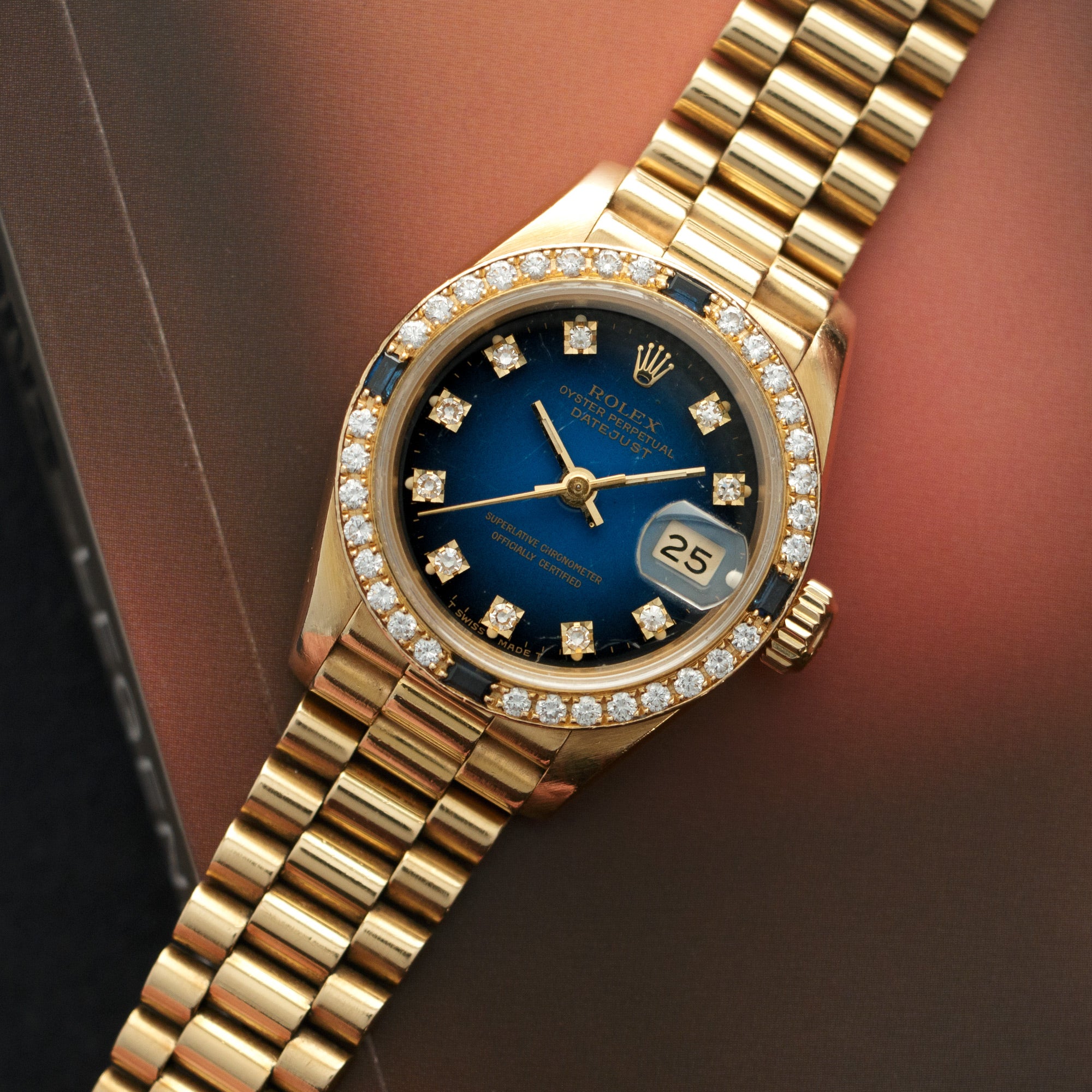 Rolex - Rolex Yellow Gold Datejust Diamond & Sapphire Watch - The Keystone Watches