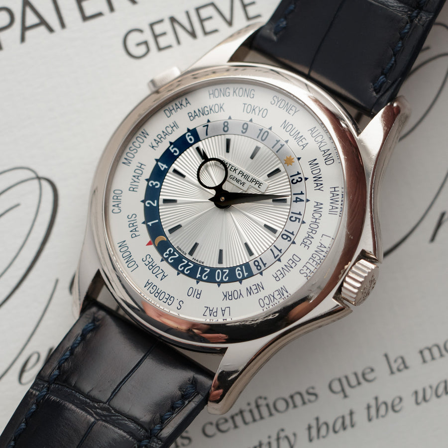 Patek Philippe White Gold World Time Ref. 5130, with Original Box and Papers