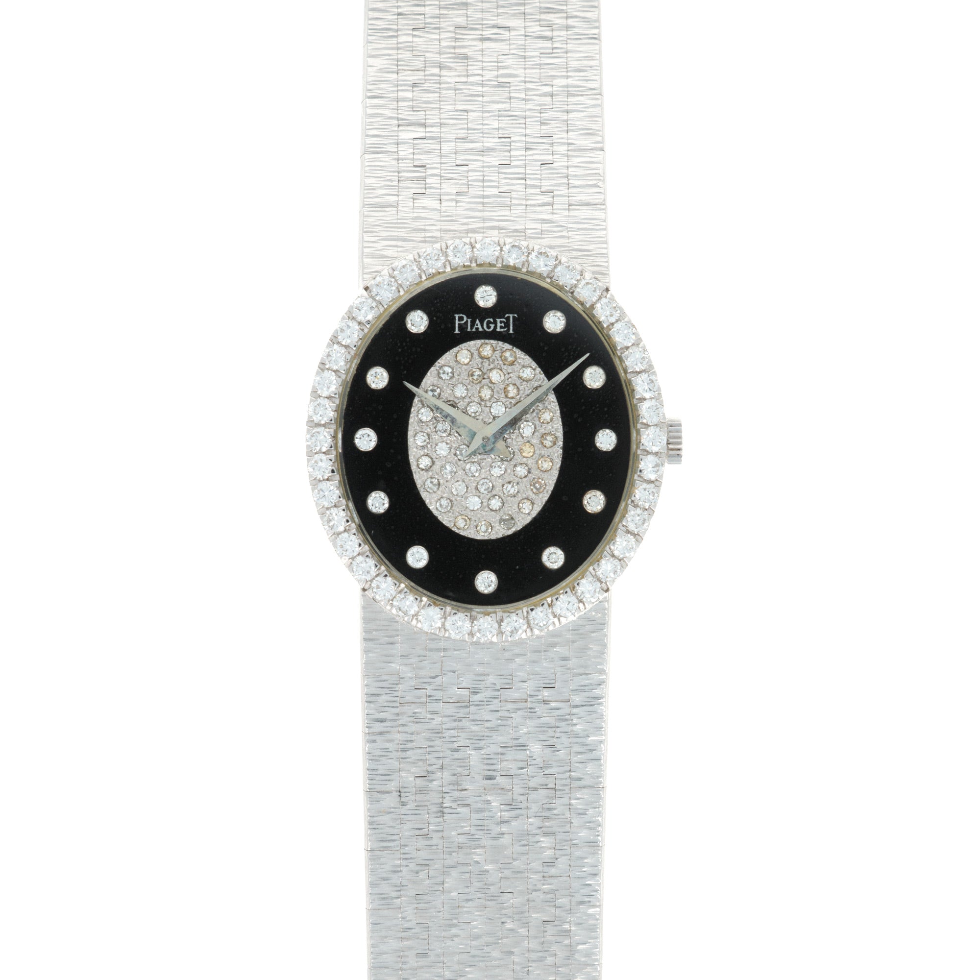 Piaget - Piaget White Gold Diamond & Onyx Watch, 1970s - The Keystone Watches