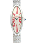 Cartier - Cartier White Gold Baignoire Red Numbers Watch - The Keystone Watches
