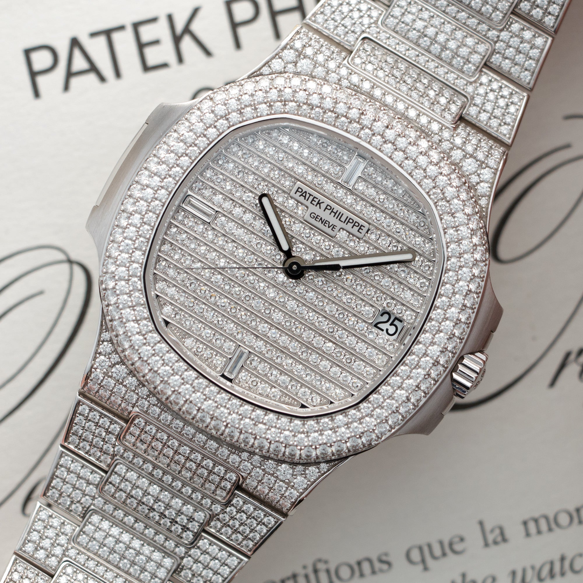 Patek Philippe - Patek Philippe White Gold Nautilus Diamond Watch Ref. 5719 - The Keystone Watches