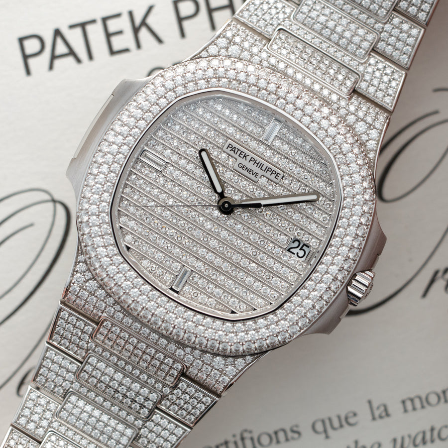 Patek Philippe White Gold Nautilus Diamond Watch Ref. 5719