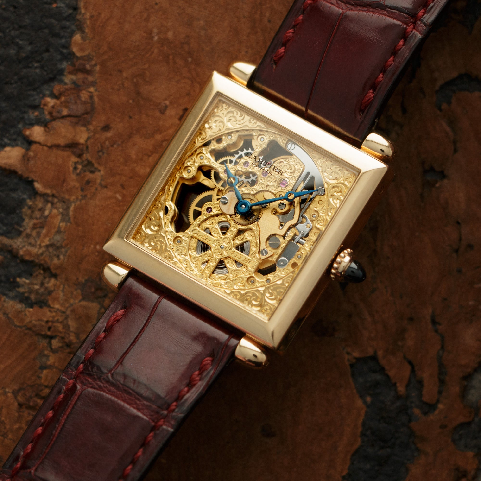 Cartier - Cartier Yellow Gold Carree Obus Skeleton Watch, Limited to 100 - The Keystone Watches
