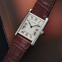 Cartier Platinum Tank Mechanical Watch