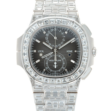 Patek Philippe White Gold Nautilus Baguette Diamond Watch Ref. 5990, Special Edition