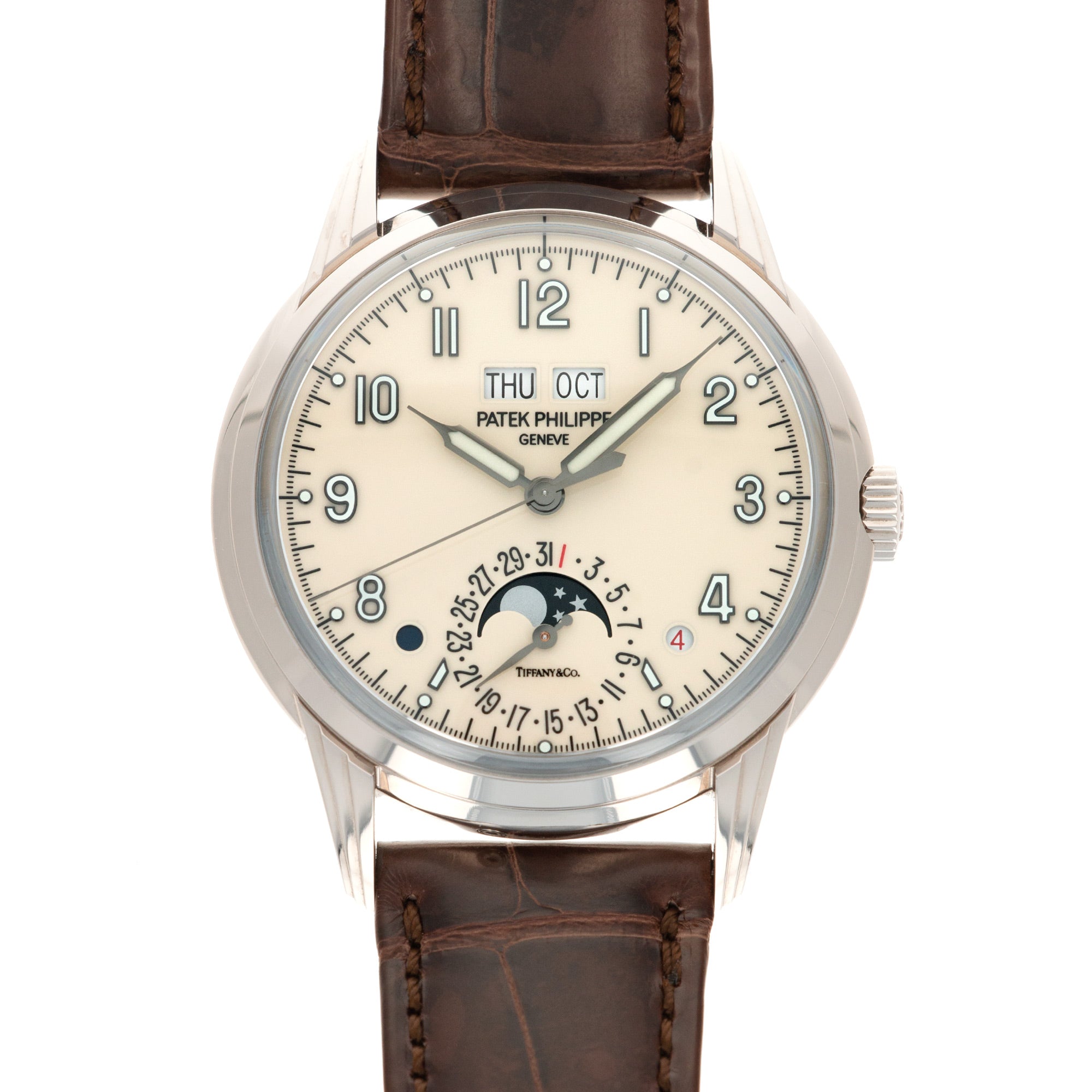 Patek Philippe - Patek Philippe White Gold Perpetual Calendar Watch Ref. 5320 retailed by Tiffany &amp; Co. - The Keystone Watches
