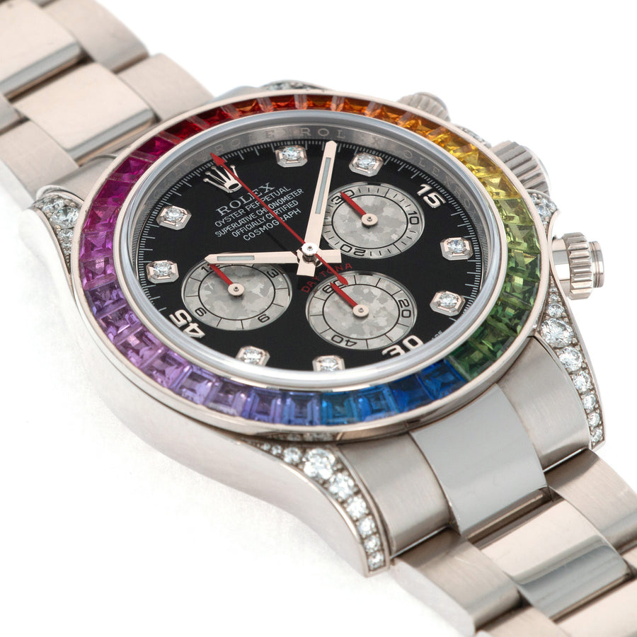 Rolex White Gold Cosmograph Rainbow Daytona Watch Ref. 116599
