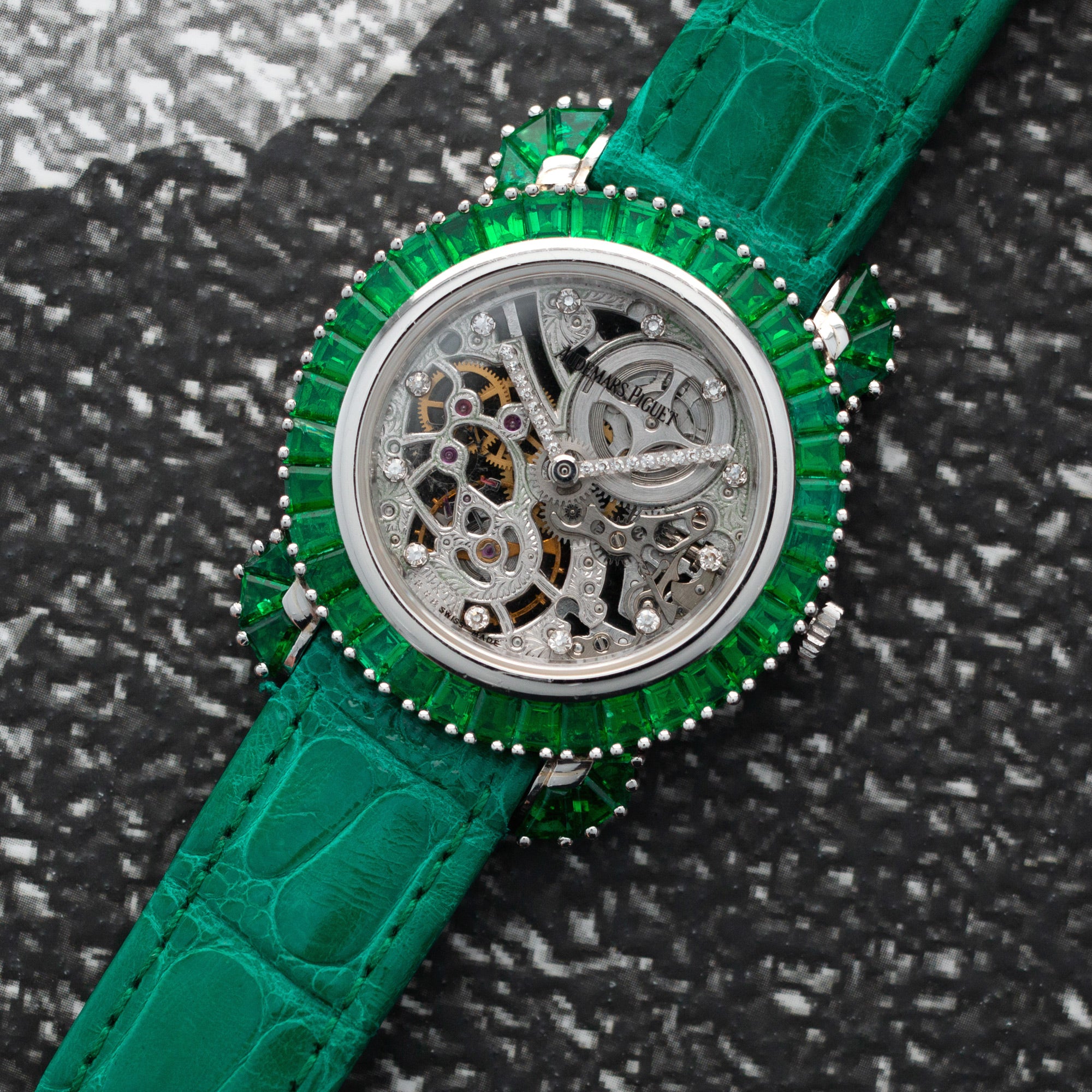 Audemars Piguet - Audemars Piguet Skeletonized Emerald Diamond Watch, Piece Unique - The Keystone Watches