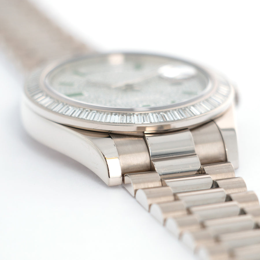 Rolex White Gold Day-Date Baguette Diamond Watch Ref. 218399