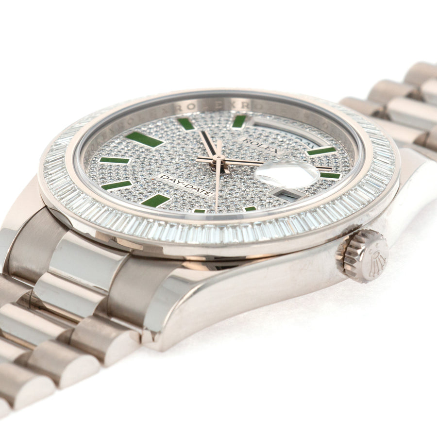 Rolex White Gold Day-Date Baguette Diamond Watch Ref. 218399