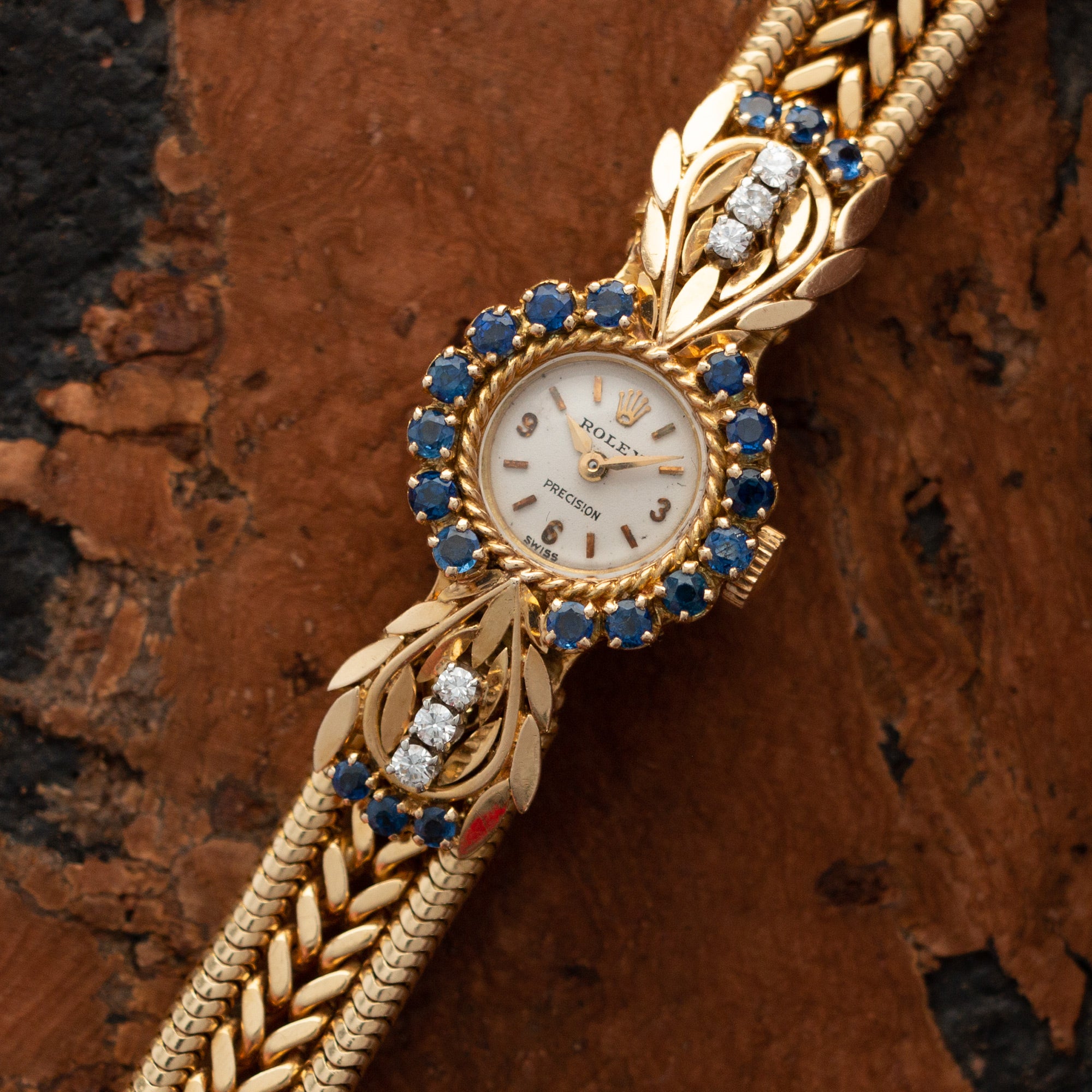 Rolex - Rolex Yellow Gold Sapphire Diamond Watch, 1960s - The Keystone Watches