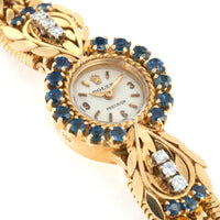 Rolex Yellow Gold Sapphire Diamond Watch, 1960s