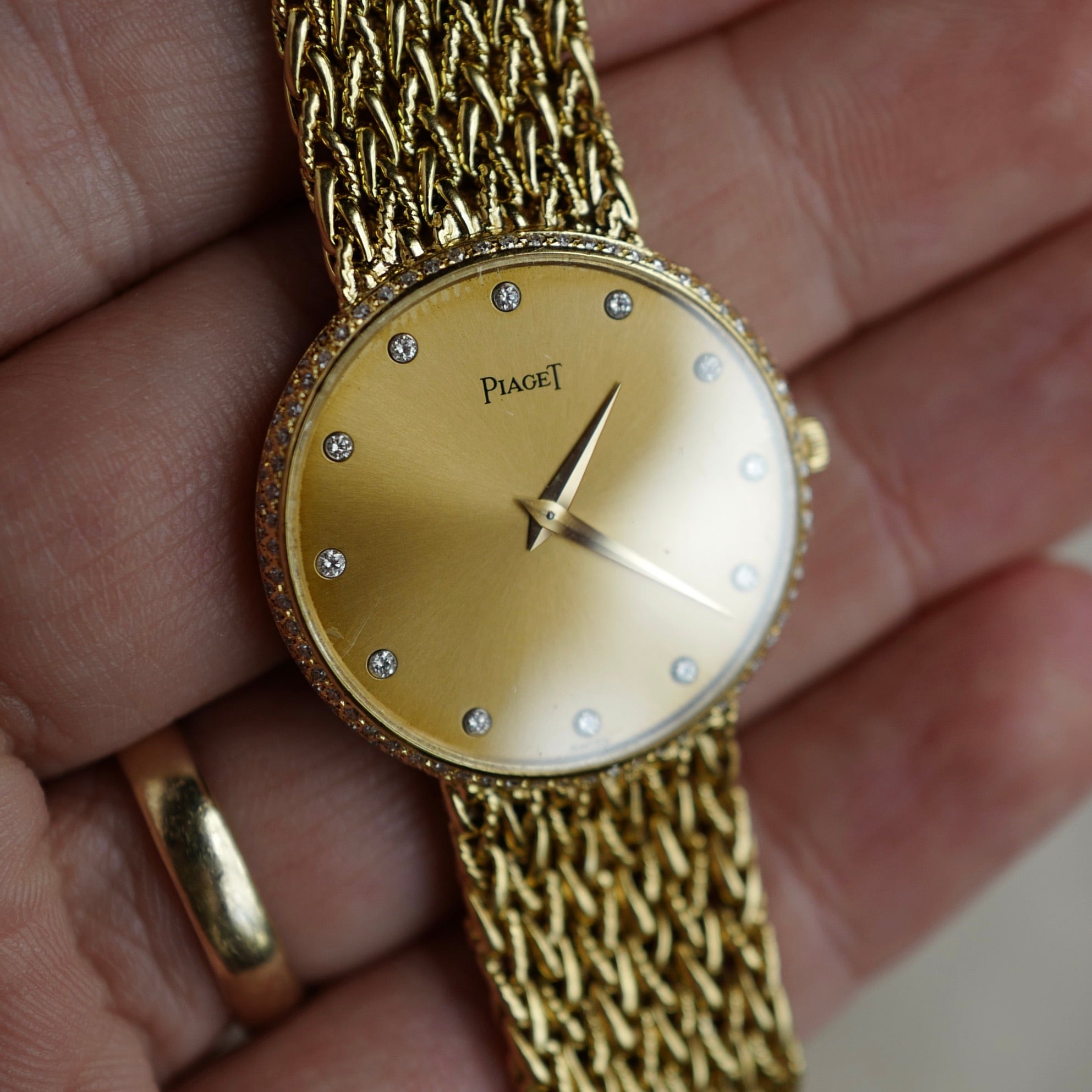 Piaget - Piaget Yellow Gold Bracelet Watch with Diamond Markers - The Keystone Watches