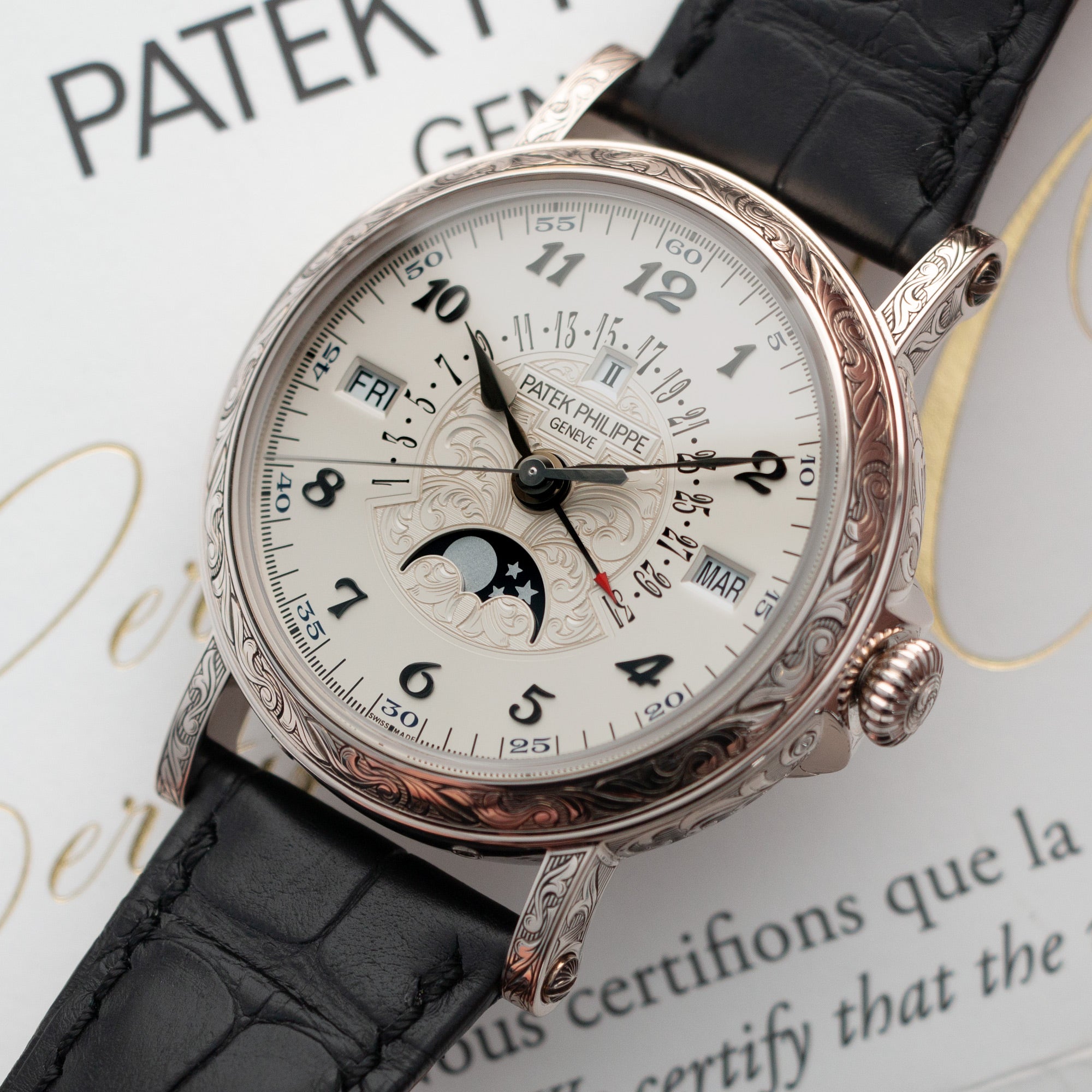 Patek Philippe - Patek Philippe White Gold Perpetual Calendar Watch Ref. 5160, Retailed by Tiffany & Co. - The Keystone Watches