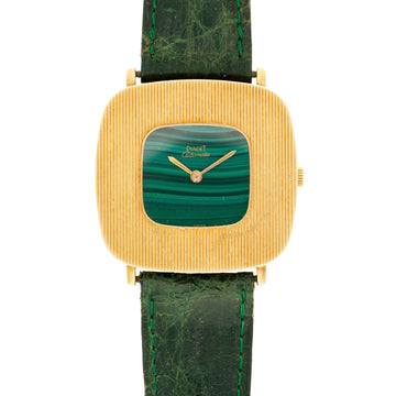 Piaget Yellow Gold TV Shaped Watch with Malachite Dial