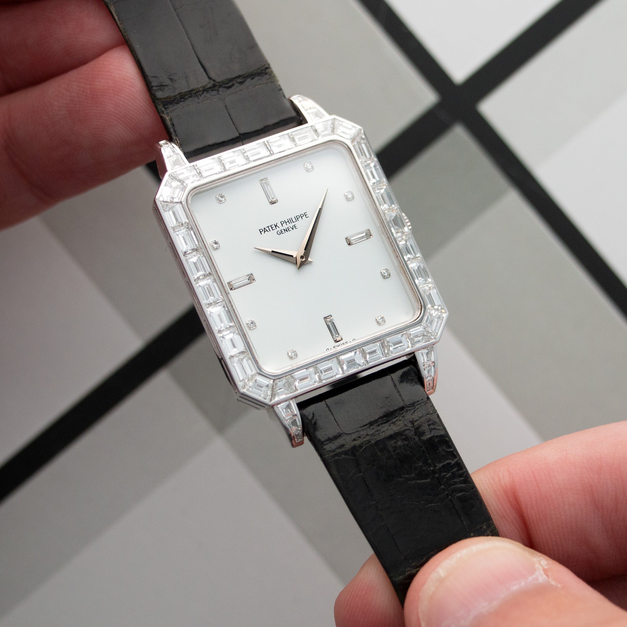 Patek Philippe - Patek Philippe Rectangular Platinum & Baguette Diamond Watch Ref. 5007 - The Keystone Watches