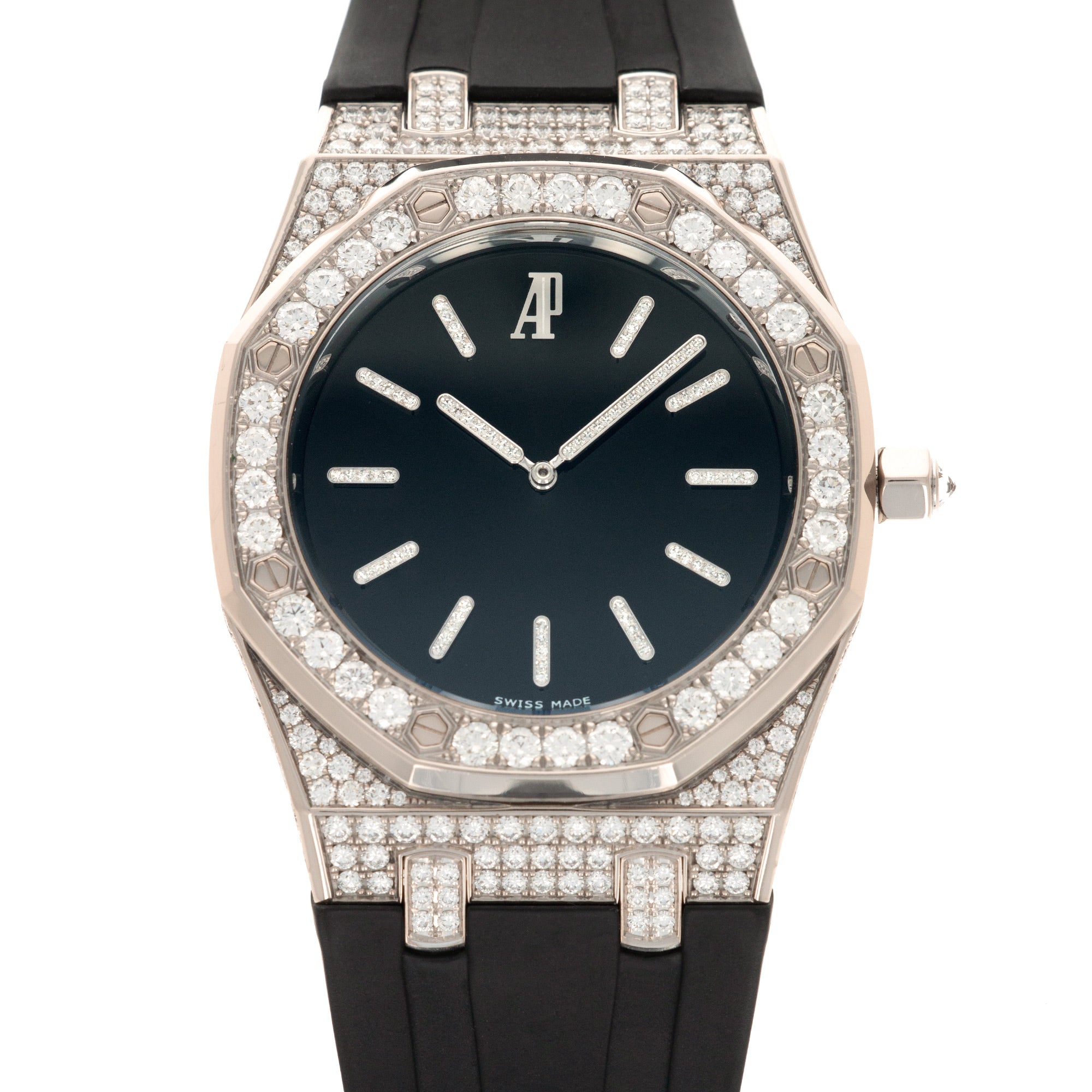 Audemars Piguet - Audemars Piguet White Gold Royal Oak Tuxedo Diamond Watch - The Keystone Watches