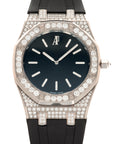 Audemars Piguet - Audemars Piguet White Gold Royal Oak Tuxedo Diamond Watch - The Keystone Watches