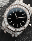 Audemars Piguet - Audemars Piguet White Gold Royal Oak Tuxedo Diamond Watch - The Keystone Watches