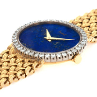 Piaget Yellow Gold Lapis Diamond Watch, 1970s