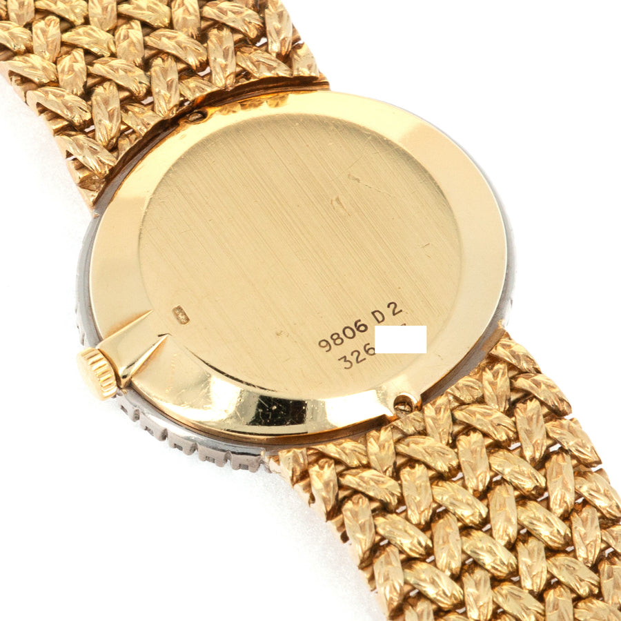 Piaget Yellow Gold Lapis Diamond Watch, 1970s