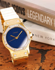 Cartier - Cartier Yellow Gold Santos Watch with Blue Dial - The Keystone Watches