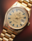 Rolex - Rolex Yellow Gold Day-Date Ref. 18238 Sapphire and Diamond String Dial - The Keystone Watches