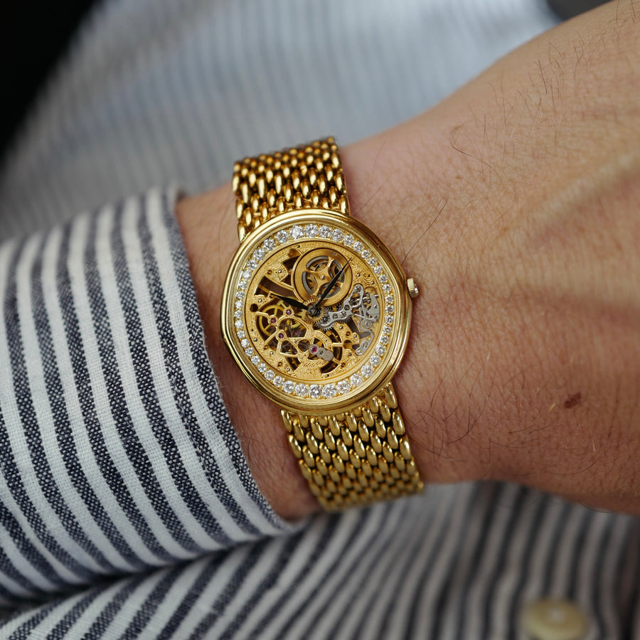 Audemars Piguet Yellow Gold and Diamond Skeleton Watch