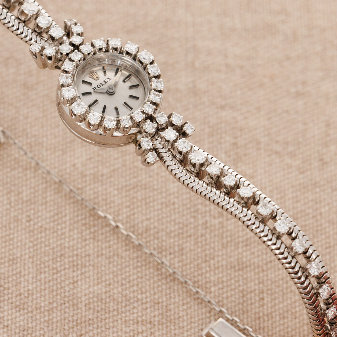 Rolex Ladies Vintage White Gold Diamond Watch