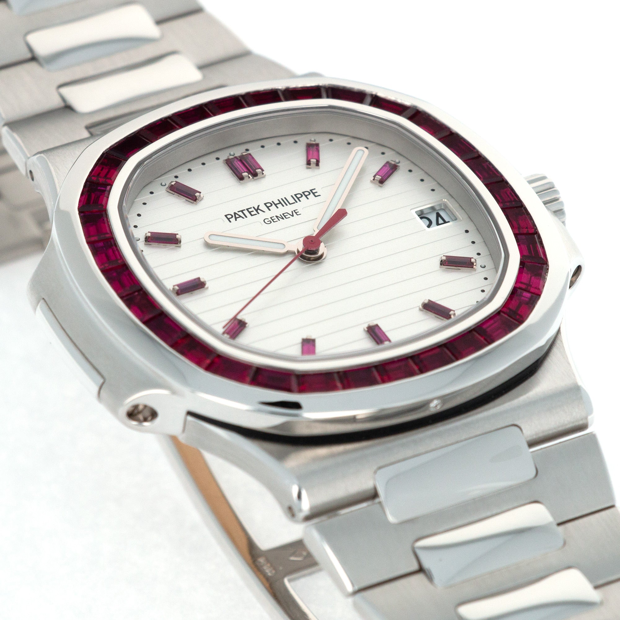 Patek Philippe - Patek Philippe Platinum Nautilus with Baguette Ruby Bezel Ref. 5711 - The Keystone Watches
