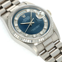 Rolex Day-Date White Gold Ref. 18239 with Blue Diamond Dial and Original Papers