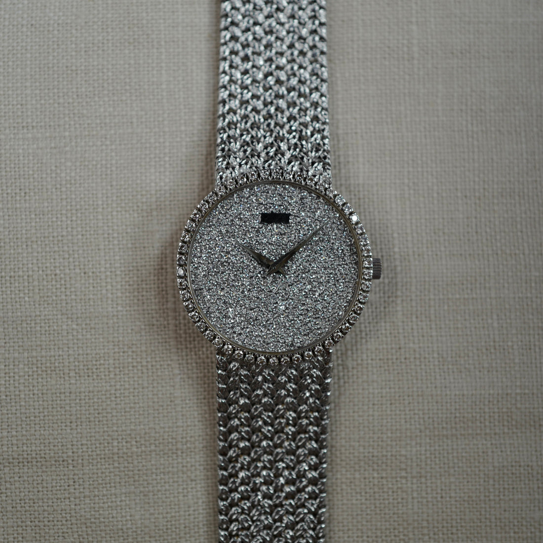 Piaget White Gold Bracelet Watch with Diamond Bezel and Dial