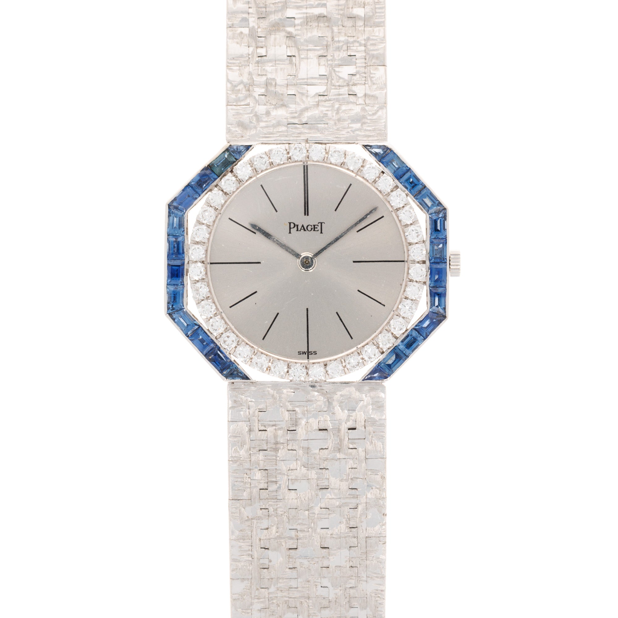 Piaget - Piaget White Gold Diamond and Sapphire Bezel - The Keystone Watches