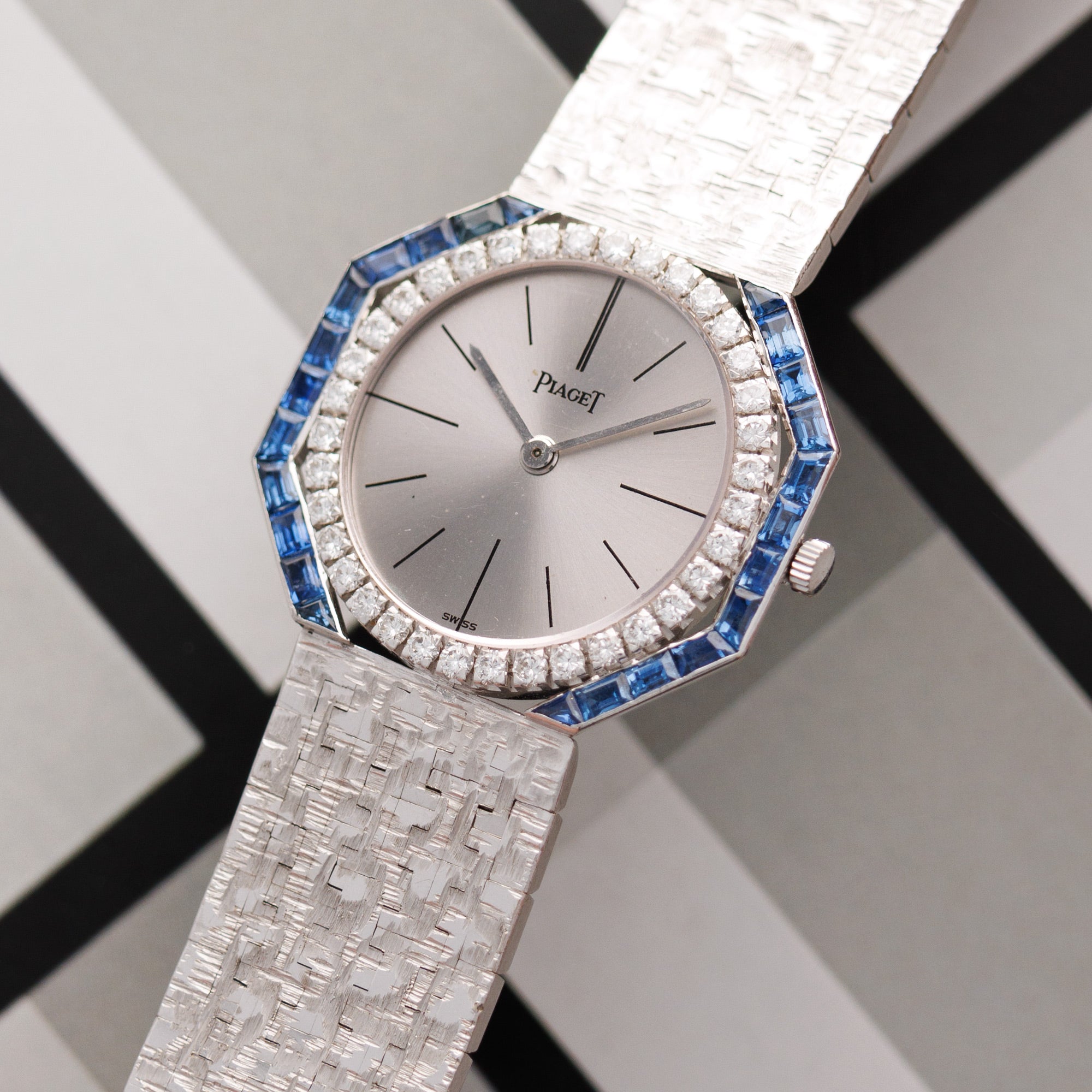 Piaget - Piaget White Gold Diamond and Sapphire Bezel - The Keystone Watches