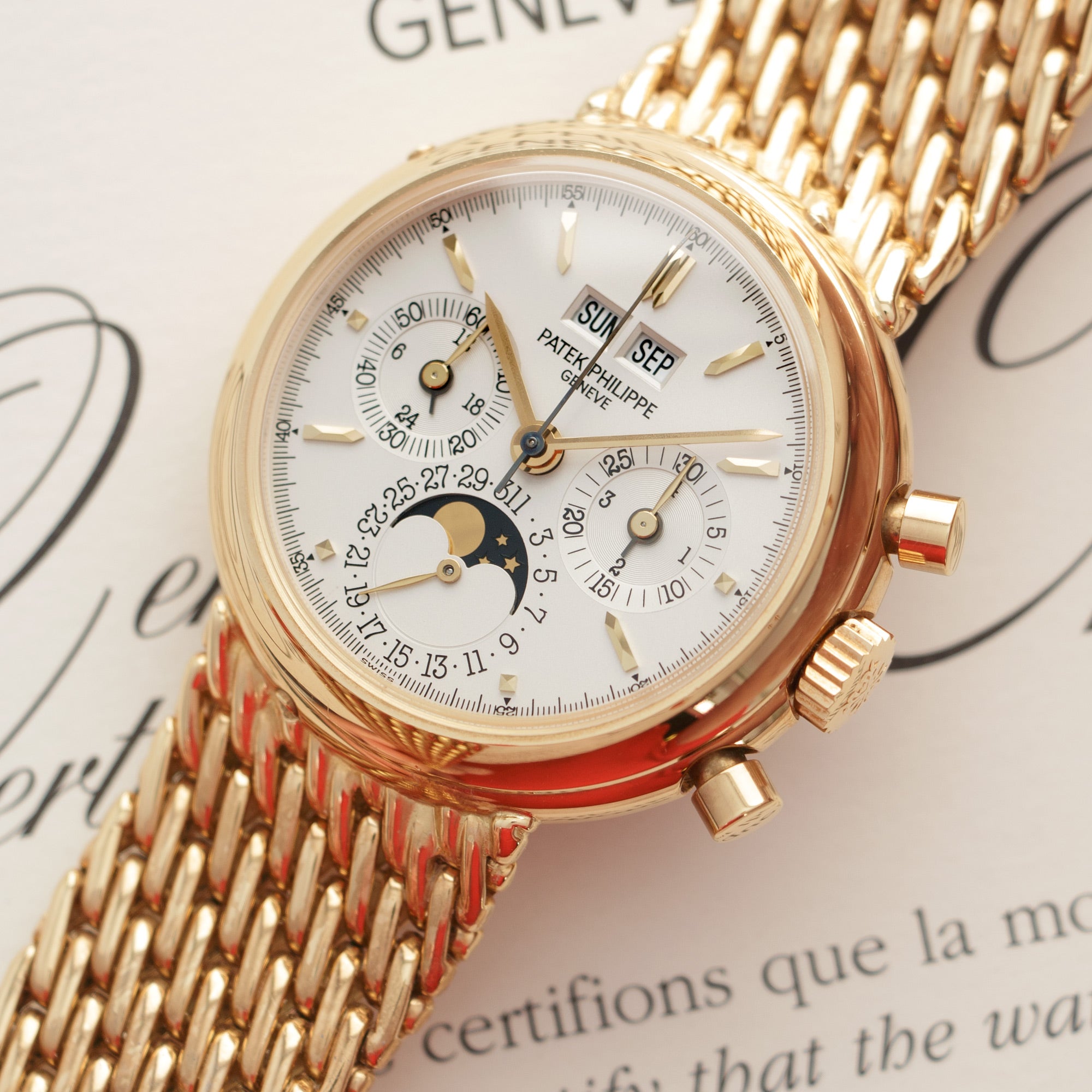 Patek Philippe - Patek Philippe Yellow Gold Perpetual Calendar Chronograph Watch Ref. 3970 - The Keystone Watches