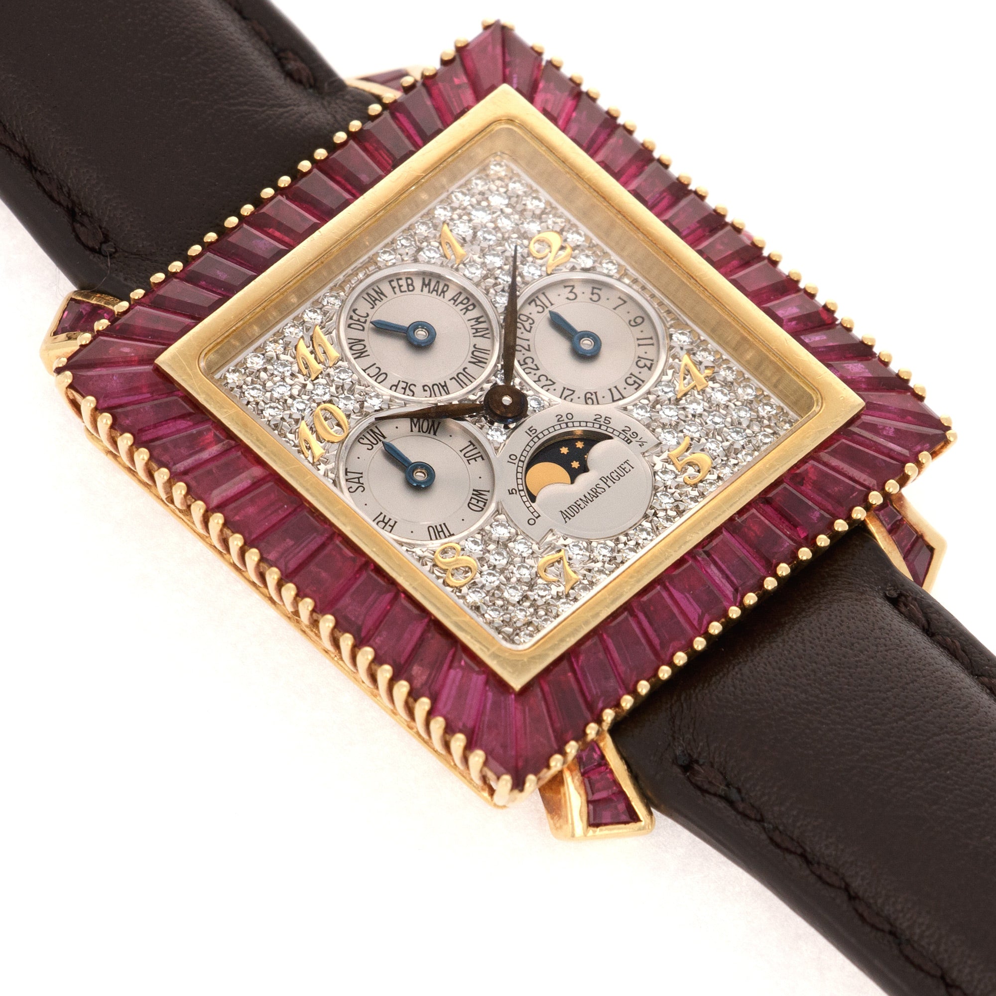 Audemars Piguet - Audemars Piguet Yellow Gold Perpetual Calendar Ruby and Diamond Watch, Likely Piece Unique - The Keystone Watches