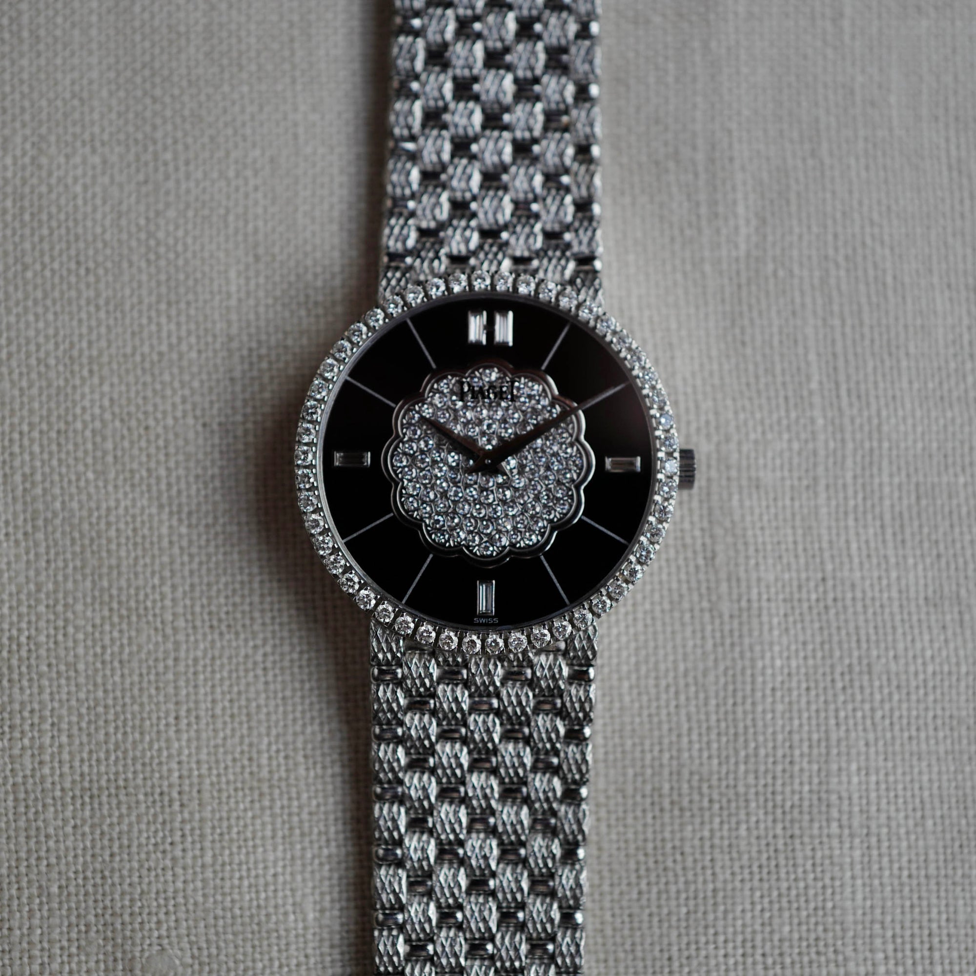 Piaget - Piaget White Gold Diamond Onyx Watch Ref. 9066 - The Keystone Watches