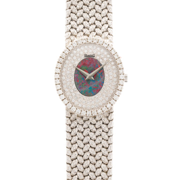 Piaget White Gold Watch with Diamond and Opal Dial Ref. 9826