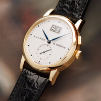 A. Lange & Sohne Yellow Gold Saxonia 1st Series Solid Back Watch Ref. 102.002