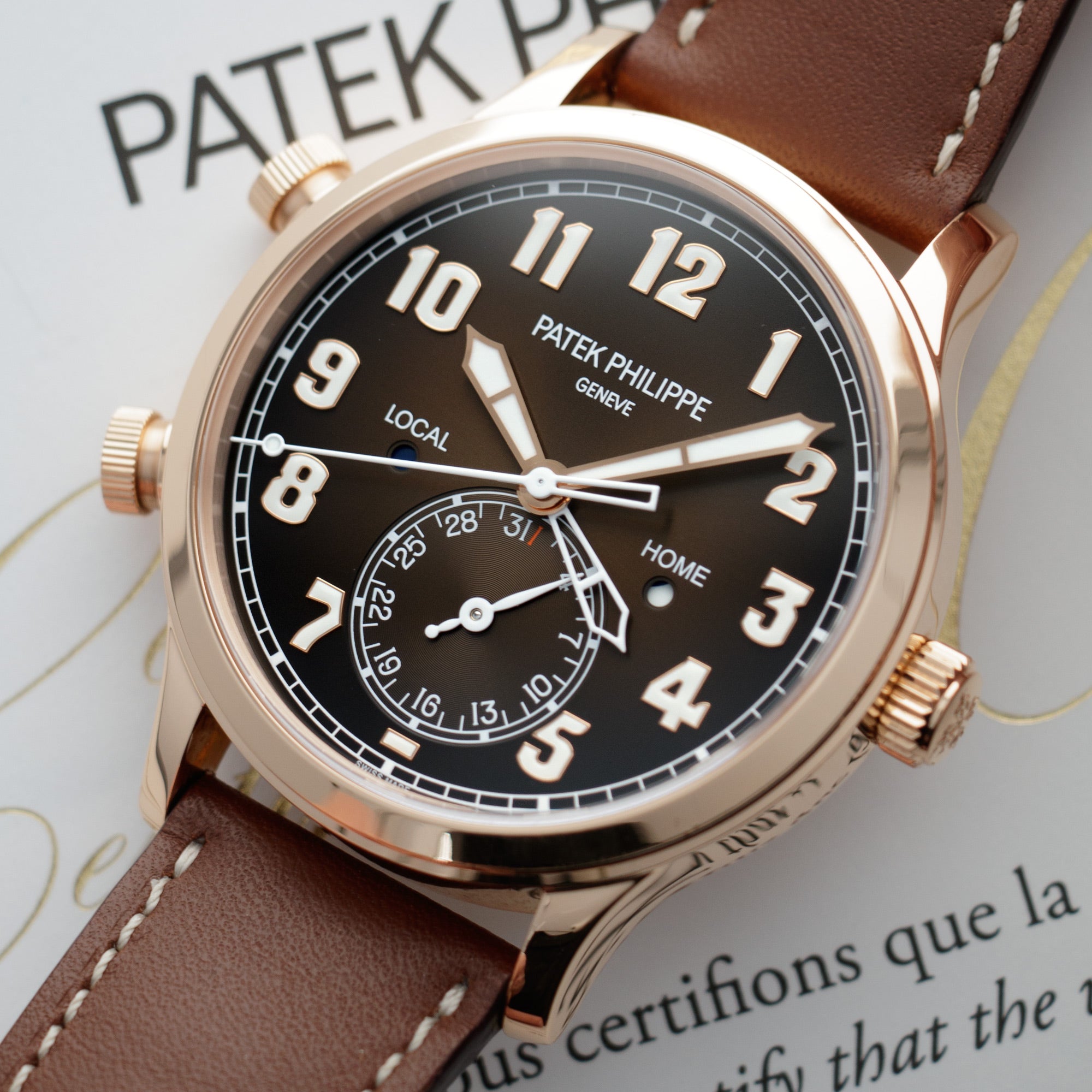 Patek Philippe - Patek Philippe Rose Gold Calatrava Pilot Travel Time Ref. 5524 - The Keystone Watches